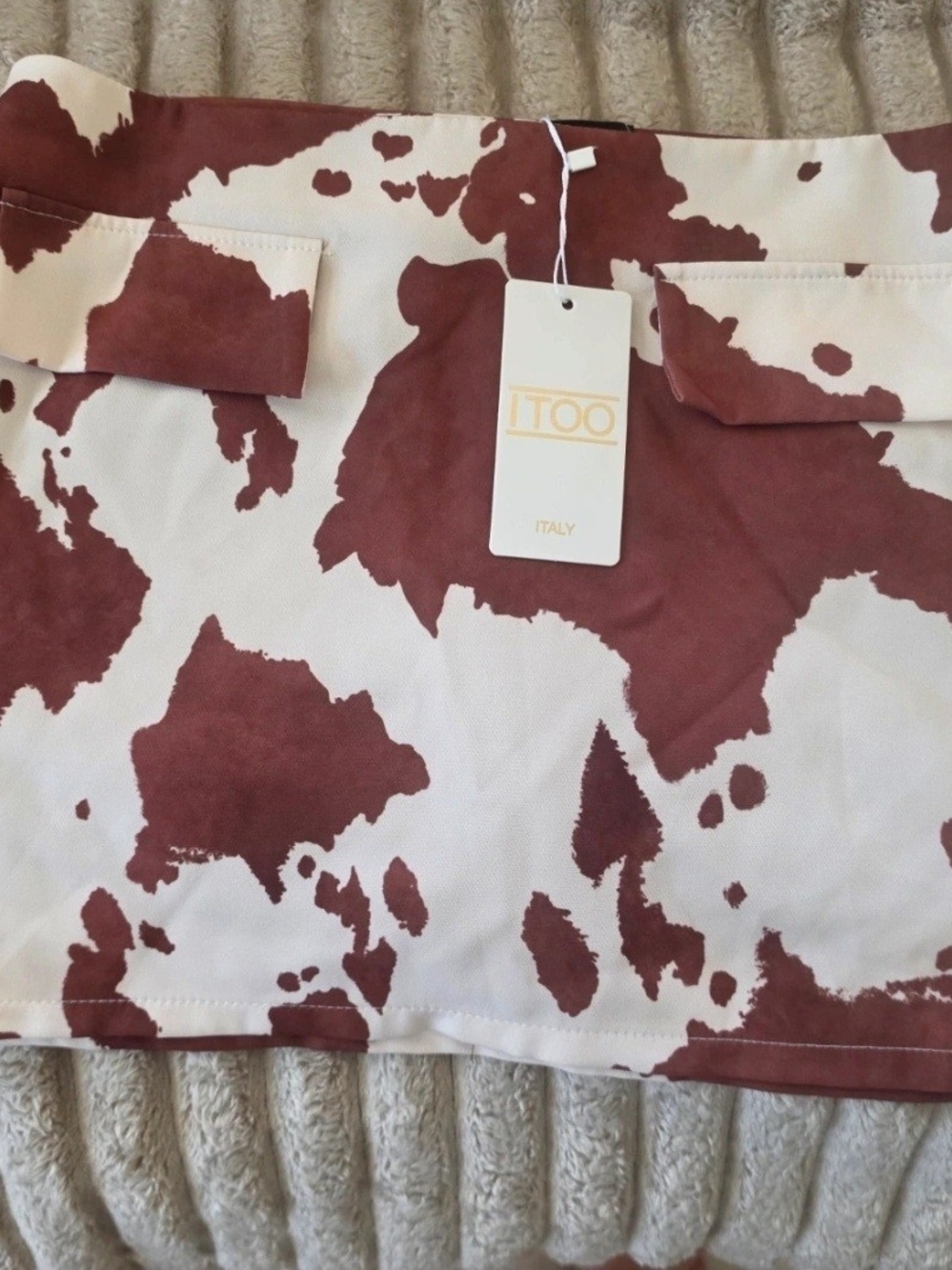Brown Cow Print Mini Skort